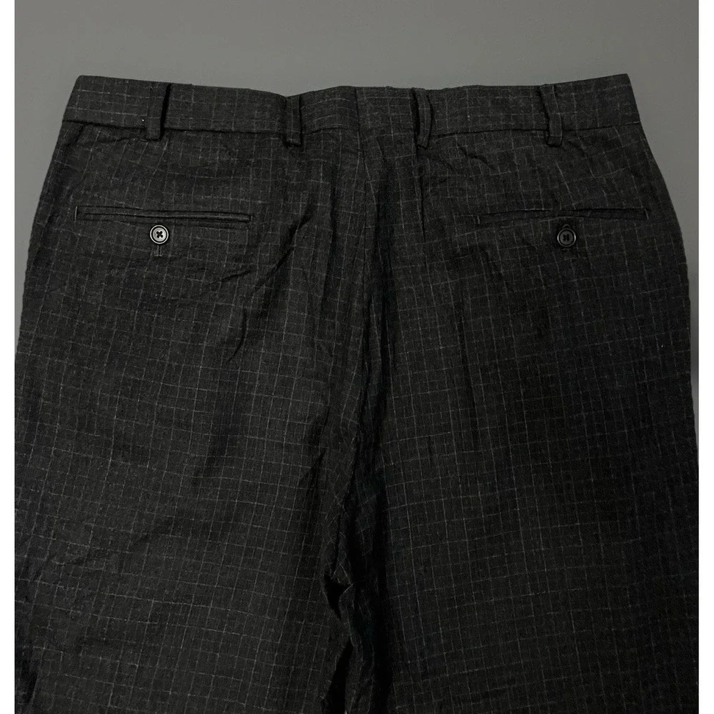 Brooks Brothers Regent Pants Mens 36x31 Gray Plaid Wool Flat Front Dress Pants